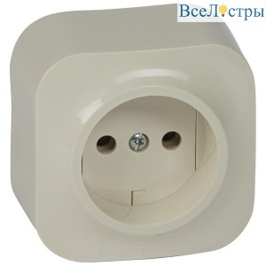 Розетка 2К Legrand Quteo 16A 250V б/з слоновая кость 782240
