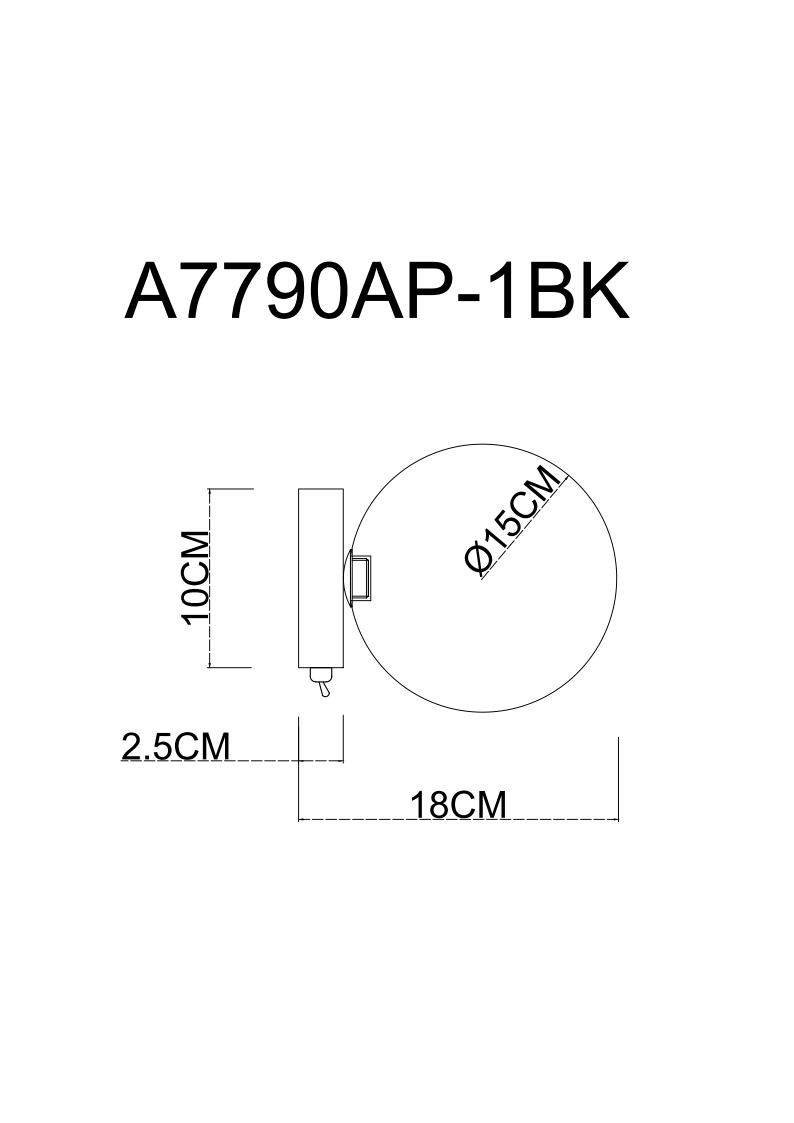 бра arte lamp vincent a7790ap-1bk