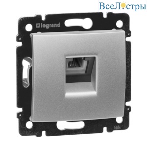 Розетка телефонная RJ11 Legrand Valena алюминий 770138