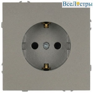 Розетка Эра Galaxy 15-2102-07 c заземлением 2P+E Schuko со шторками 16А-250В IP20 титан Б0070651