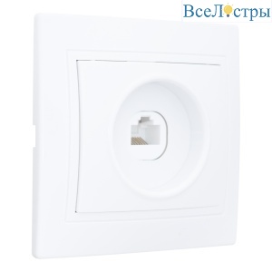Розетка компьютерная RJ45 скрытой установки IP20, белая "Дельта" General 477230
