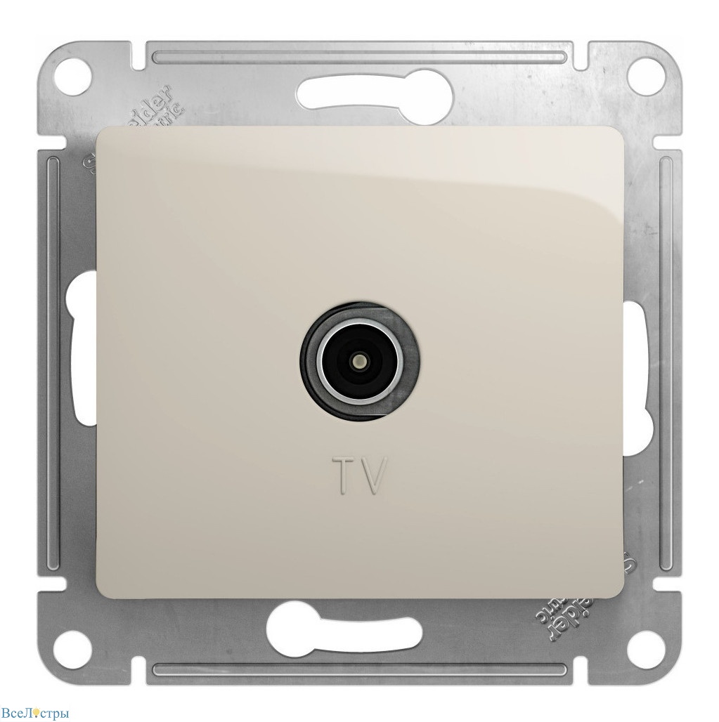 розетка tv оконечная 1db systeme electric glossa молочный gsl000991