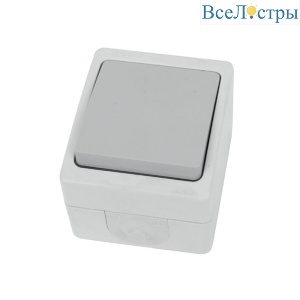 Выключатель одноклавишный Stekker Велена белый/серый PSW10-211-54 49731