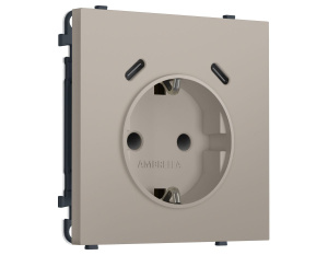 Комплект механизма электрической розетки SIGMA Серо-бежевый матовый 2USB С+C 20W Ambrella Volt MS370510 (SP3705, PR165)