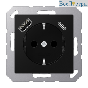 Розетка 2K+З Jung A1520-15CASWM