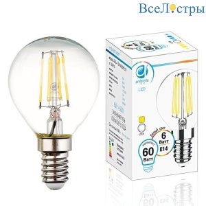 Лампа светодиодная филаментная Ambrella light E14 6W 4200K прозрачная 204215