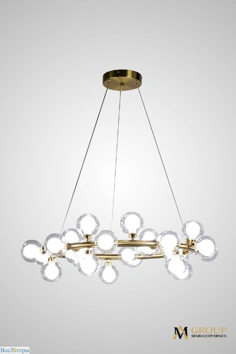 подвесная люстра am group am470 d700 polished gold