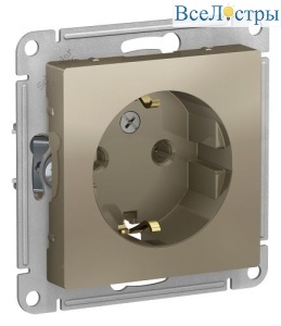 Розетка с заземлением Schneider Electric Atlas Design ATN000543