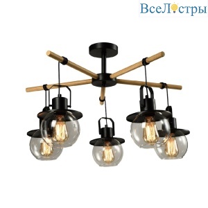 Подвесная люстра IMEX Freedom MD.23044-5-S-BK+WOOD
