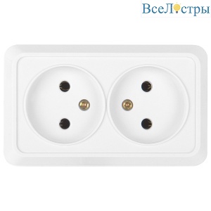 Розетка двойная 2П General Альфа 477008