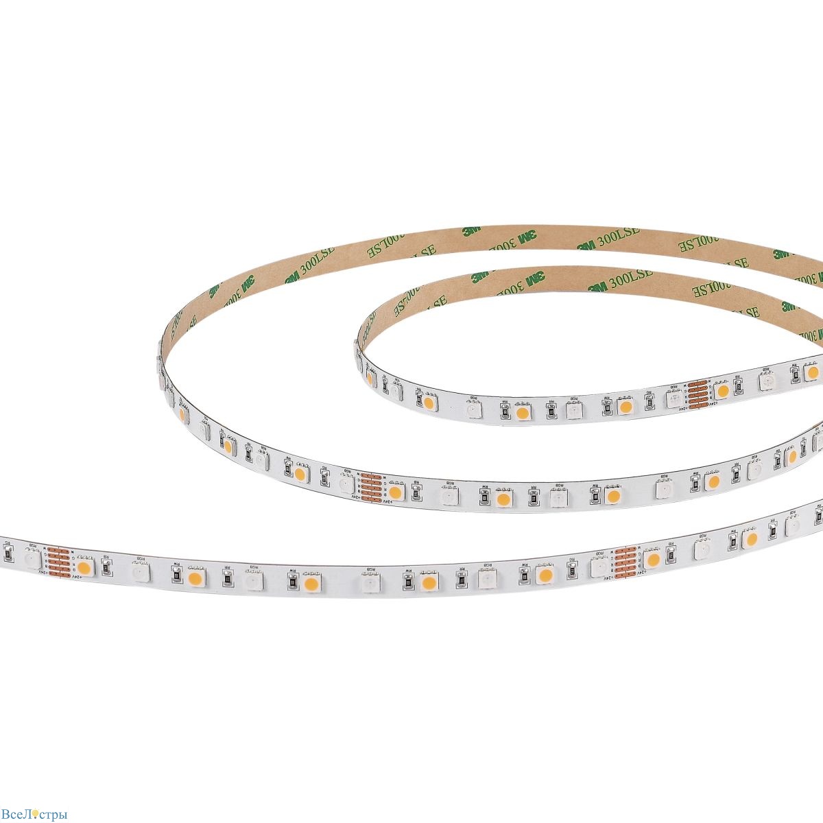 светодиодная лента st luce 24в 17.28вт/м rgb+4000k 5м ip20 st5019.418.20rgbw