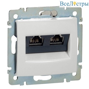 Розетка компьютерная 2хRJ45 Legrand Valena 6 кат UTP с захватами белая 774247