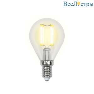 Лампа светодиодная (UL-00000197) Uniel E14 6W прозрачная LED-G45-6W/WW/E14/CL PLS02WH