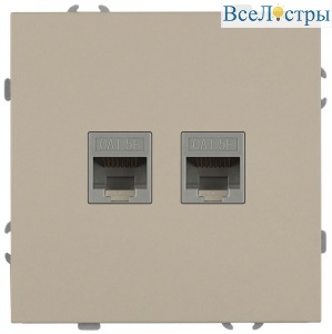 Розетка Эра Galaxy 15-3108-04 информационная двойная 2XRJ45 IP20 шампань Б0070762