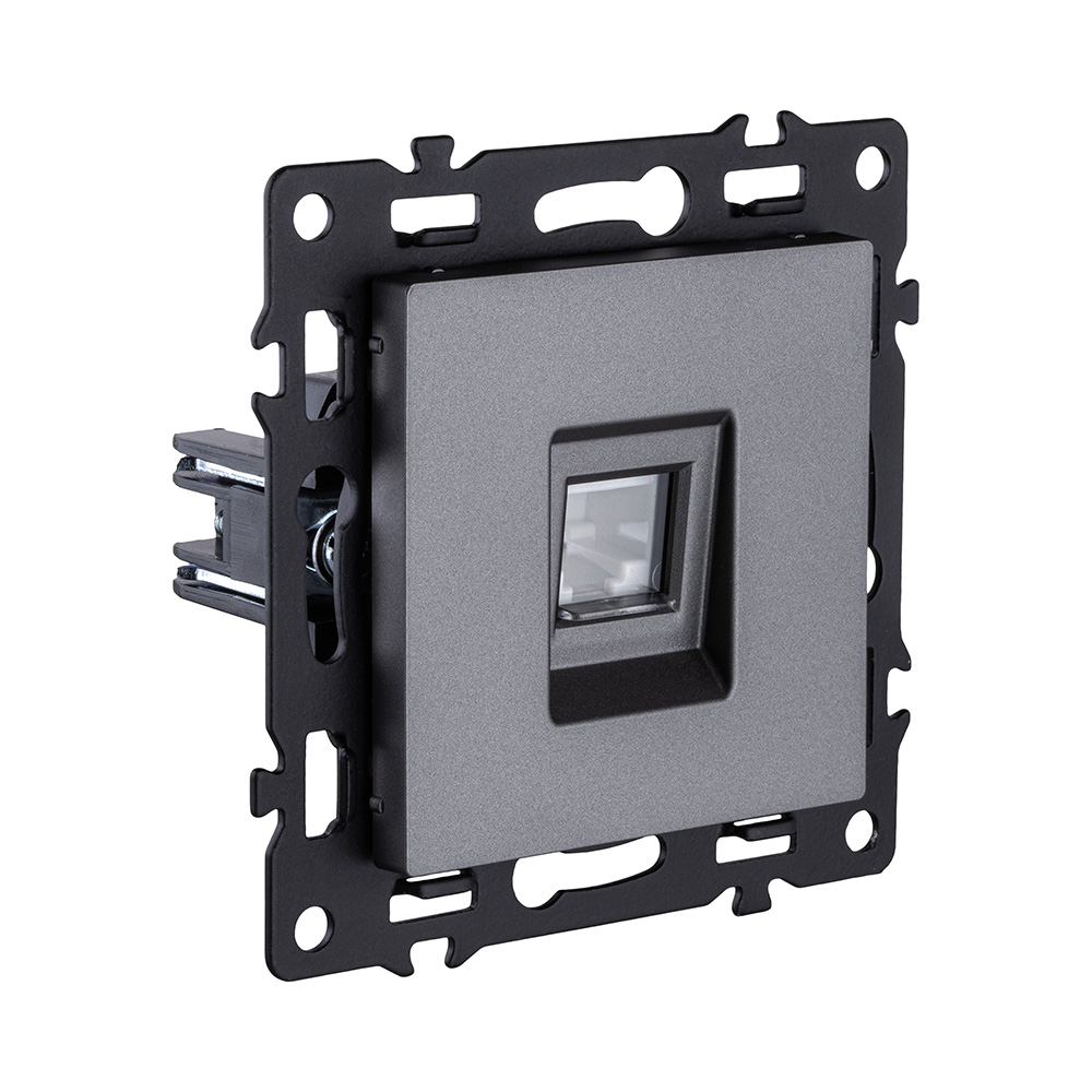 розетка ethernet rj45 cat.6, серый kollinger asthetik as-017gy