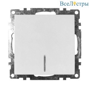 Выключатель одноклавишный Stekker Катрин с подсветкой белый GLS10-7101-01 39299