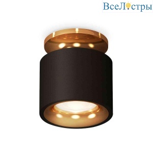 Комплект накладного светильника Ambrella light Techno Spot XS7511121 SBK/PYG черный песок/золото желтое полированное (N7929, C7511, N7014)