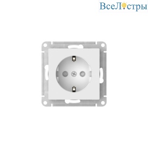 Розетка с заземлением со шторками, 16А быстрозажим. клем. Systeme Electric AtlasDesign Белый ATN000145S