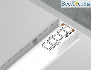 Алюминиевый накладной профиль Ambrella Light Alum Profile GP1700WH