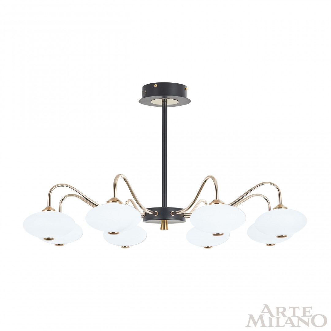 люстра на штанге arte milano 273908/8 bk/gd