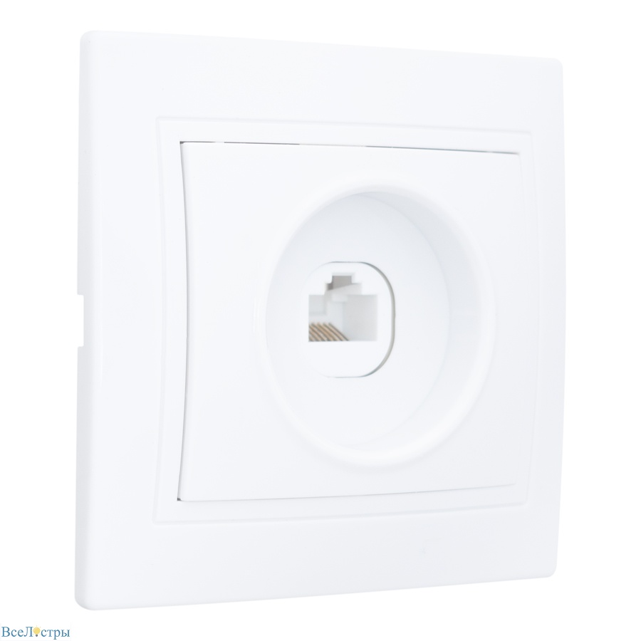 розетка компьютерная rj45 скрытой установки ip20, белая "дельта" general 477230
