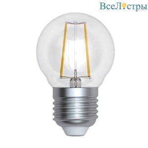 Лампа светодиодная филаментная (UL-00005175) Uniel E27 9W 4000K прозрачная LED-G45-9W/4000K/E27/CL PLS02WH