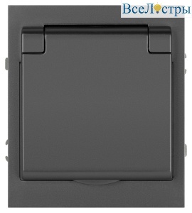 Розетка Эра Arktik 16-2103-06 с заземлением 2P+E Schuko со шторками с крышкой 16А-250В графит Б0070439