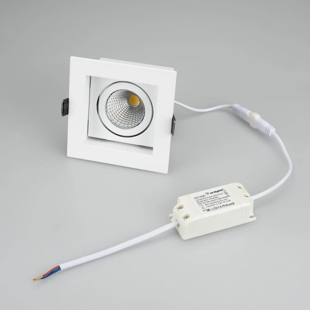 встраиваемый светодиодный светильник arlight cl-kardan-s102x102-9w day 024122