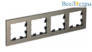 Рамка 4-ая Systeme Electric AtlasDesign Nature Металл латунь ATN312204