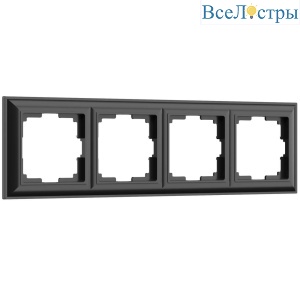 Рамка Werkel Fiore на 4 поста черный матовый W0042208 4690389160455
