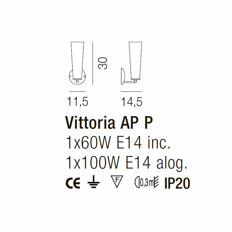 настенный светильник ap vittoria to ni vistosi