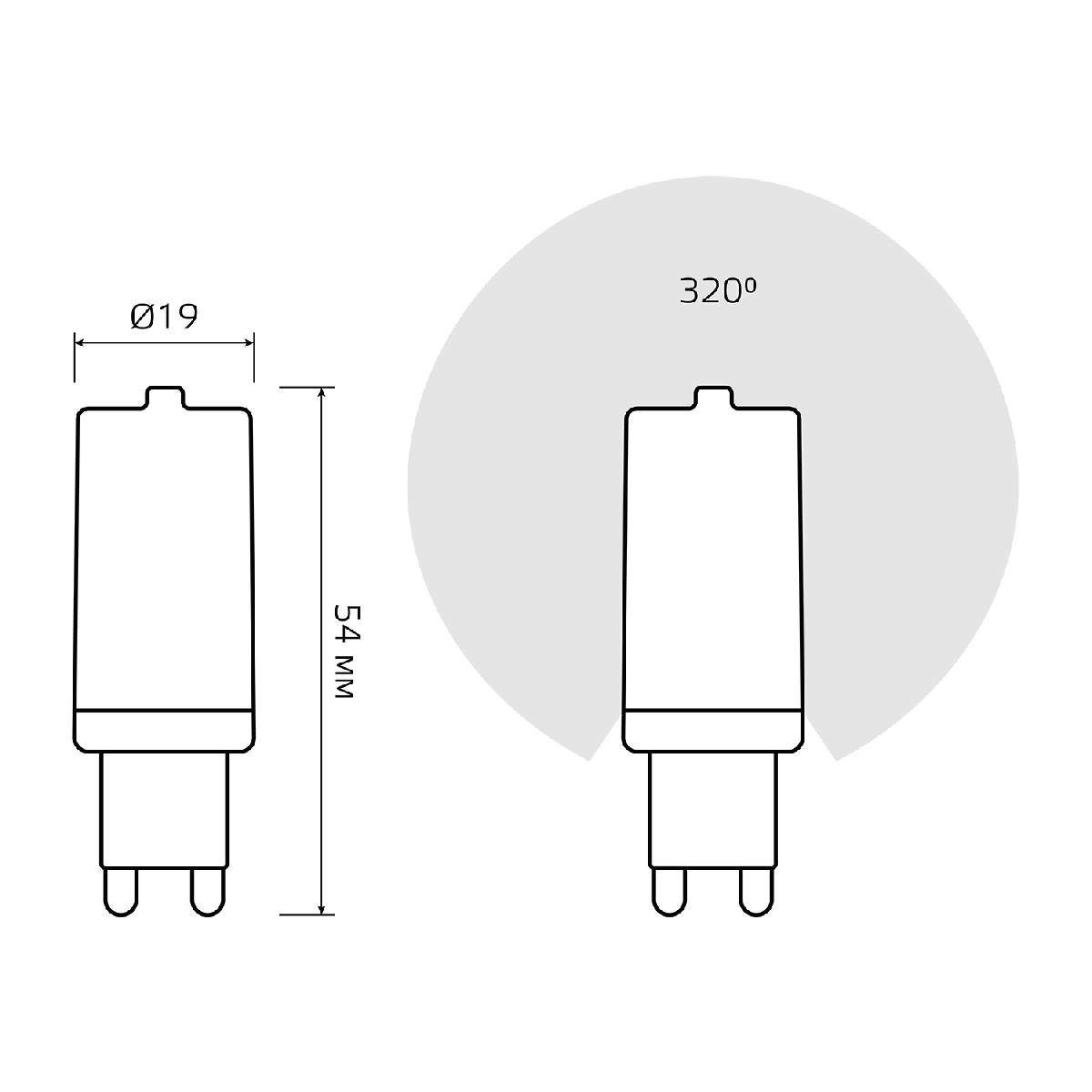 лампа светодиодная gauss g9 5w 2700к прозрачная 107309105