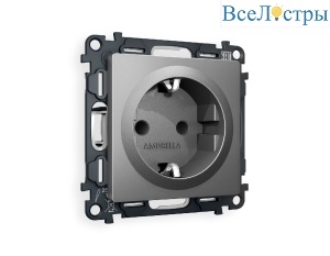 Комплект механизма розетки с/з со шторками Ambrella Volt Alfa MA657010