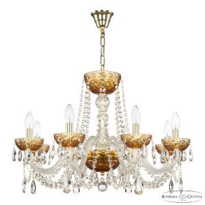 Подвесная люстра Bohemia Ivele Crystal 5402/8/240 G Amber/M-1F