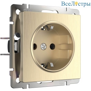 Розетка с заземлением Werkel шампань рифленый W1171010 4690389160325