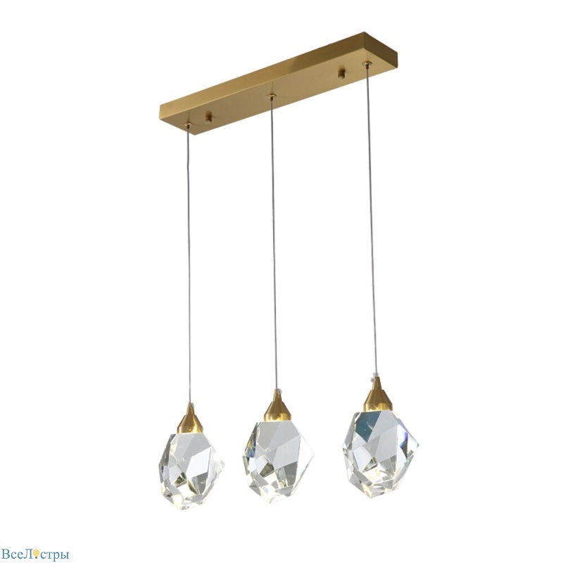 подвесной светильник delight collection crystal rock ii 9701p/3l brass