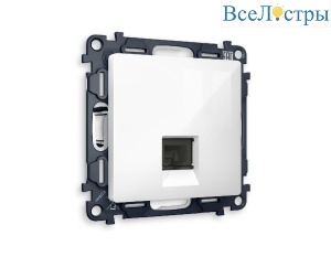 Комплект механизма телефонной розетки RJ-11(4P4C) со шторкой Ambrella Volt Alfa MA112030