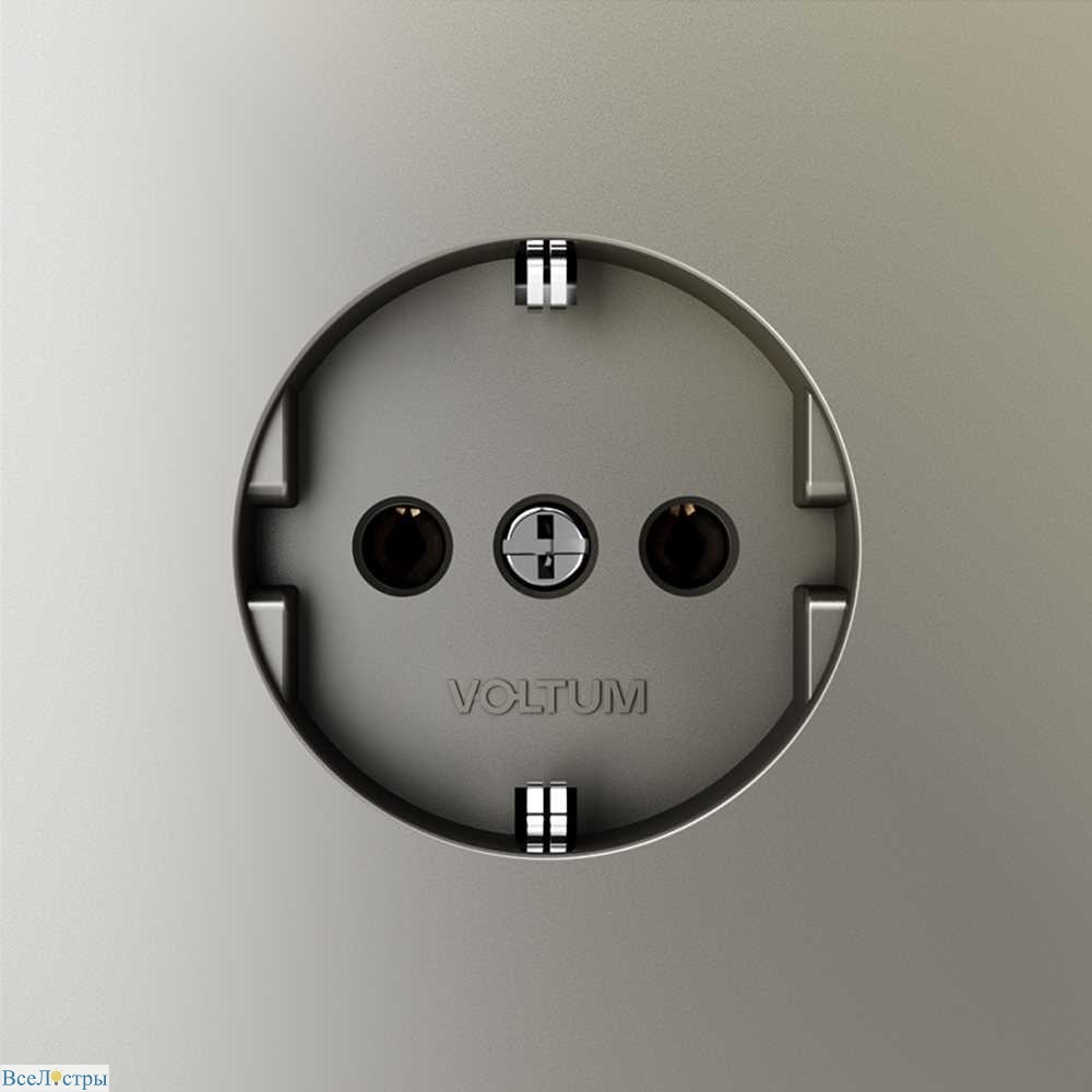 розетка встраиваемая voltum s70 с заземлением 16а, (шелк) vls040104