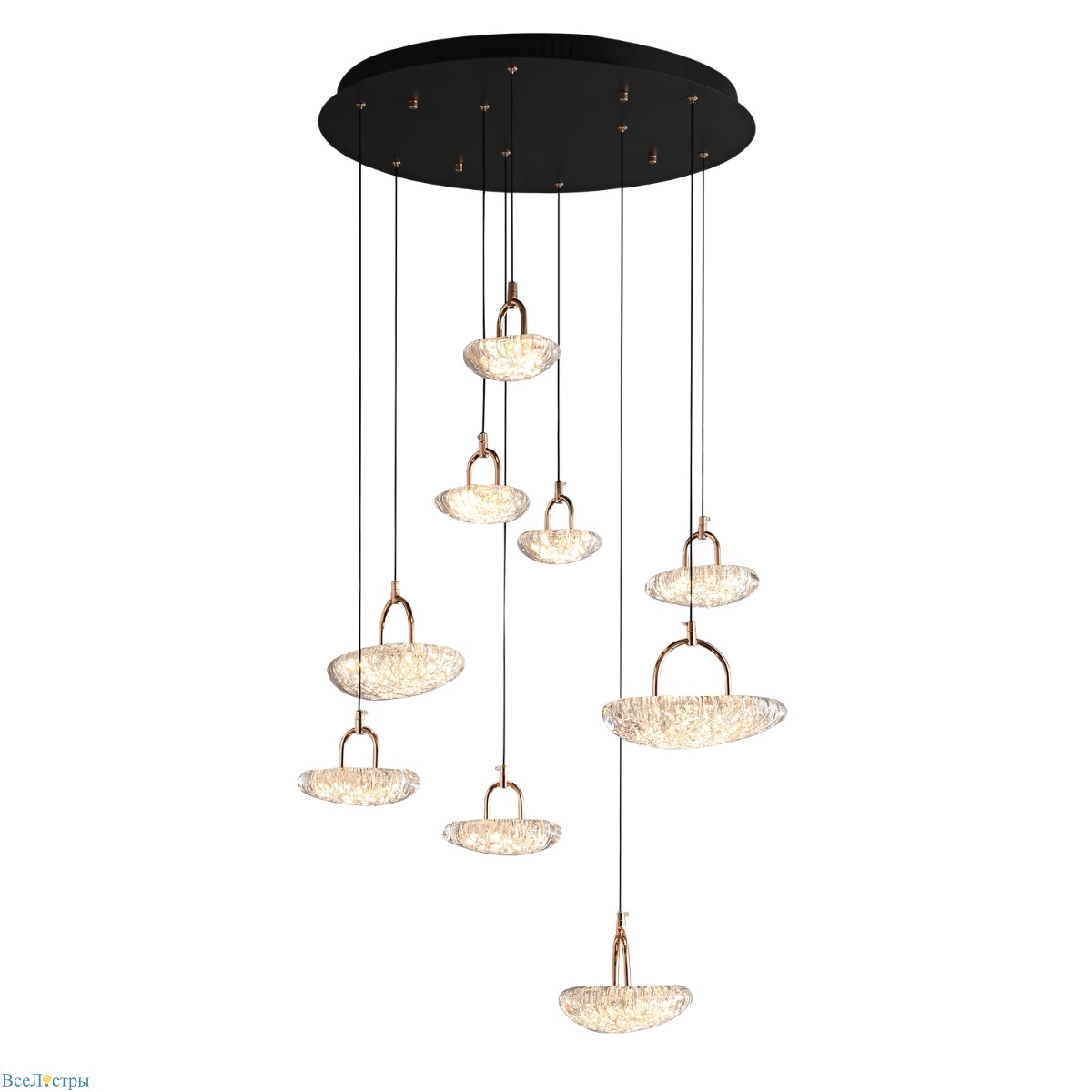 каскадная люстра delight collection mt9125-9h french gold