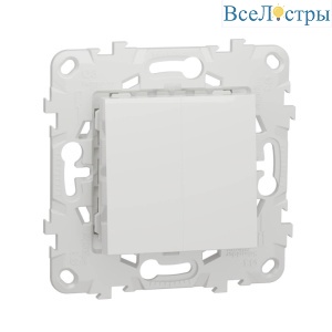 Переключатель двухклавишный Schneider Electric Unica New NU521318