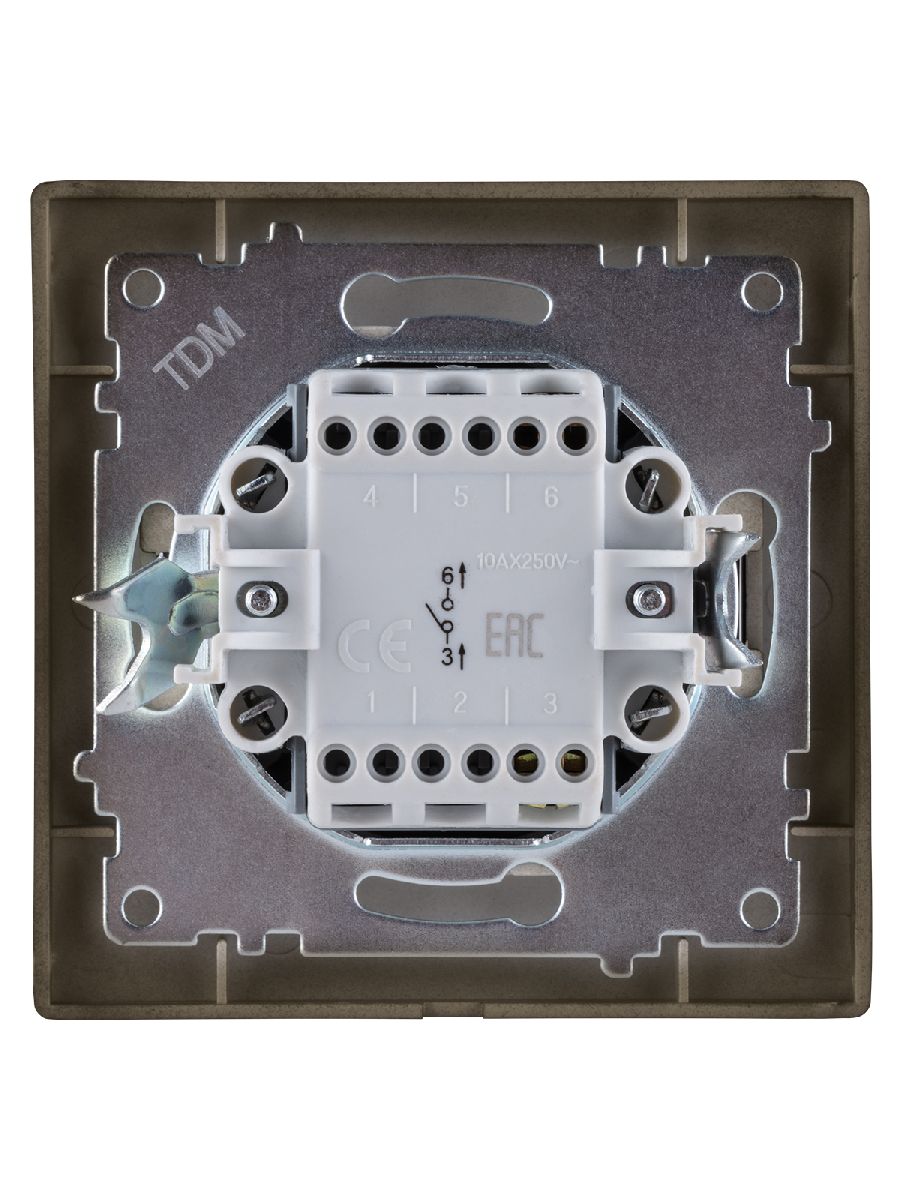 выключатель одноклавишный лама tdm electric sq1815-0701
