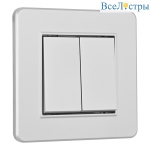 Выключатель двухклавишный Arte Milano SET16-1-30-2 silver
