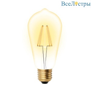 Лампа светодиодная филаментная Uniel E27 5W 2250K прозрачная LED-ST64-5W/GOLDEN/E27 GLV22GO UL-00002360