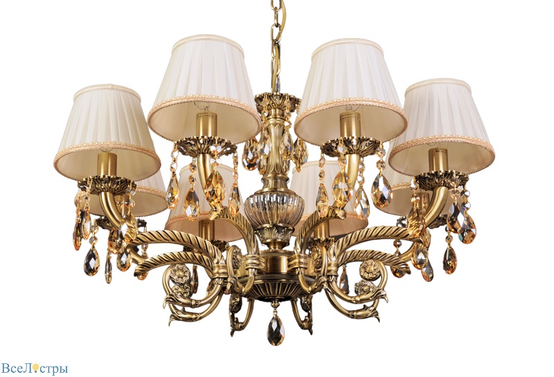 подвесная люстра abrasax sylvia l.8110-8br cristal-shade