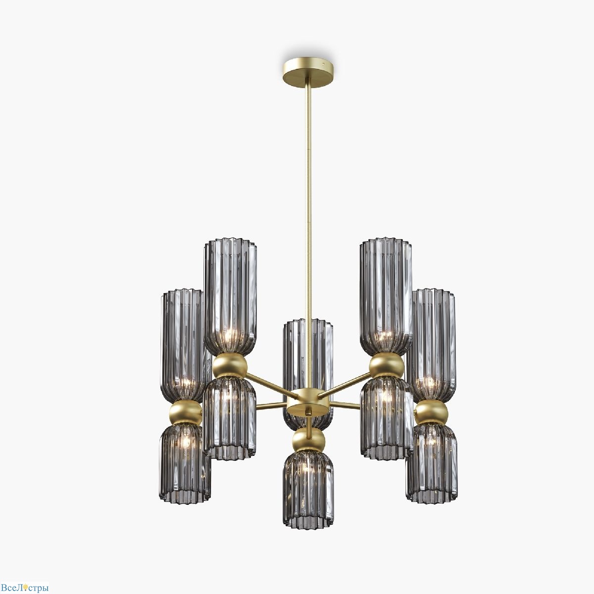 люстра на штанге maytoni antic mod302pl-10gr