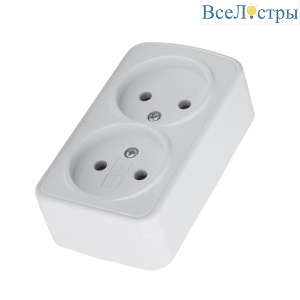 Розетка накладная 2-местная Stekker Basic PST10-502-20 50075