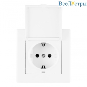 Комплект розетки с/з и шторками, защитной крышкой и рамкой Arte Milano SET06-1-41-1 white
