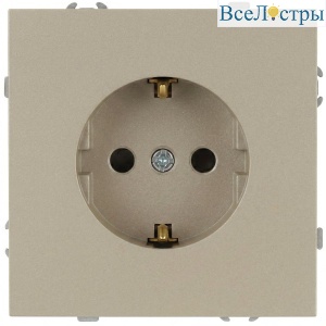 Розетка Эра Galaxy 15-2102-04 c заземлением 2P+E Schuko со шторками 16А-250В IP20 шампань Б0070645