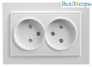 Розетка двойная Feron Stekker Эрна б/з 10A 250V белый PST10901301 39053