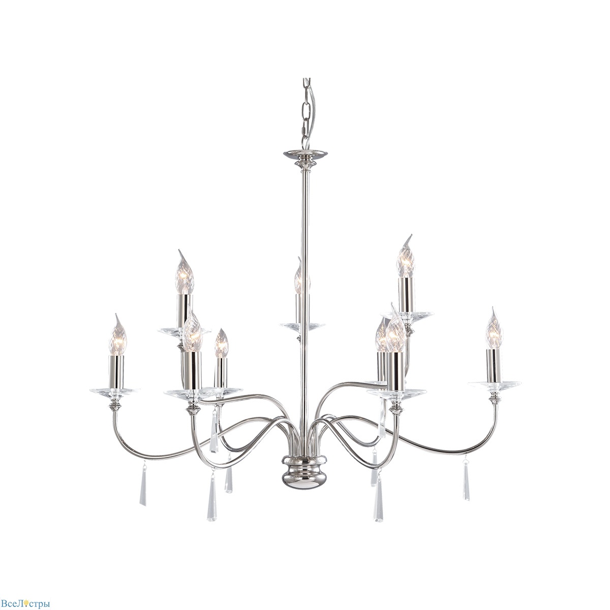 подвесная люстра elstead lighting finsbury park fp9-pol-nickel